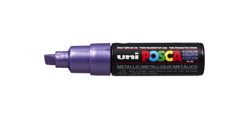 Marqueur peinture Posca PC8K Large biseau violet métal