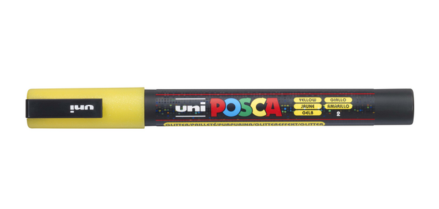 Posca PC3M Fine Glitter Yellow Paint Marker