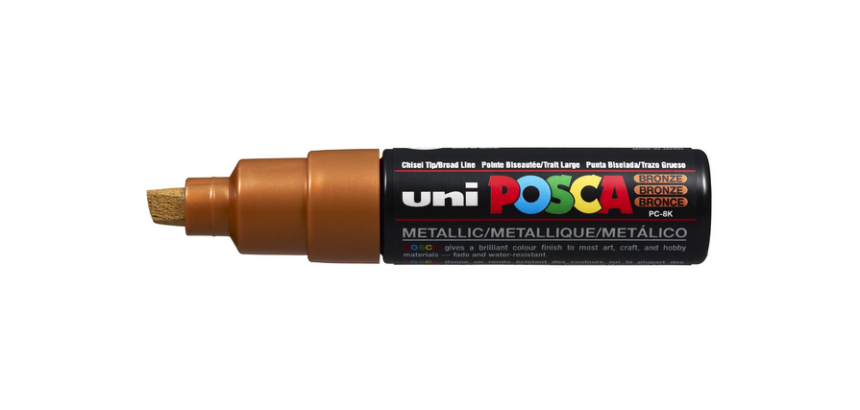 Marqueur peinture Posca PC8K Large biseau bronze