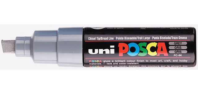 Posca Lackmarker PC8K Grau breit abgeschrägt