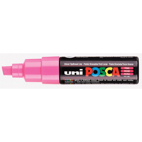 Verfstift Posca PC8K breed schuin roze