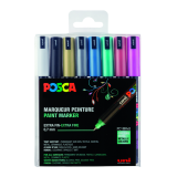 Marqueur peinture Posca PC1MR Extra Fin assorti métal