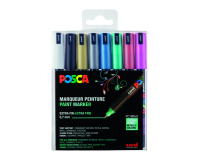 Marqueur peinture Posca PC1MR Extra Fin assorti métal