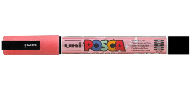Posca Paint Marker PC3M Fine Red Glitter