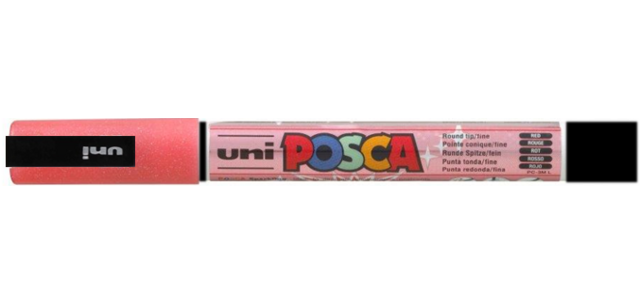 Posca Farbmarker PC3M Fein glitzerrot