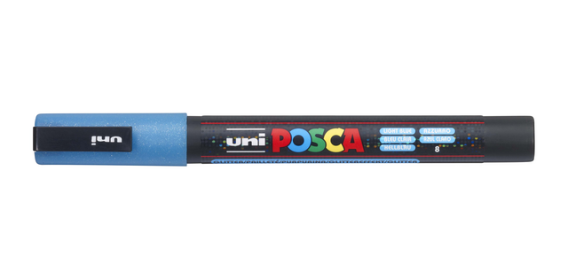 Posca PC3M Fine Glitter Light Blue Paint Marker