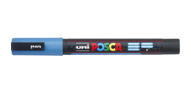 Marqueur peinture Posca PC3M Fin bleu clair pailleté
