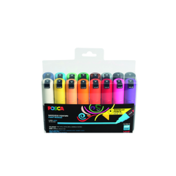 Verfstift Posca PC7M breed assorti set à 16 stuks