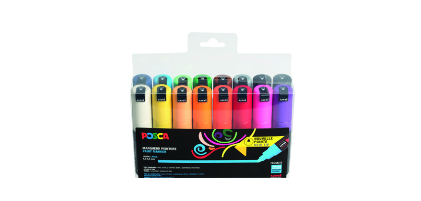Marqueur peinture Posca PC7M Large assorti set 16 pièces