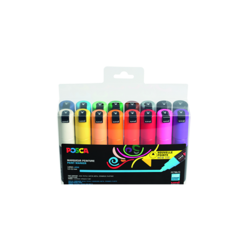 Verfstift Posca PC7M breed assorti set à 16 stuks