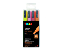Marqueur peinture Posca PC3M Fin couleurs chaudes pailletées set 4 pièces