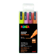 Marqueur peinture Posca PC3M Fin couleurs chaudes pailletées set 4 pièces