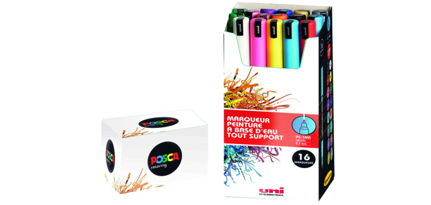 Marqueur peinture Posca PC1MR Extra Fin assorti set 16 pièces