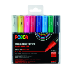 Paintmarker Uni POSCA PC1MC extra fijn assorti set à 8 stuks