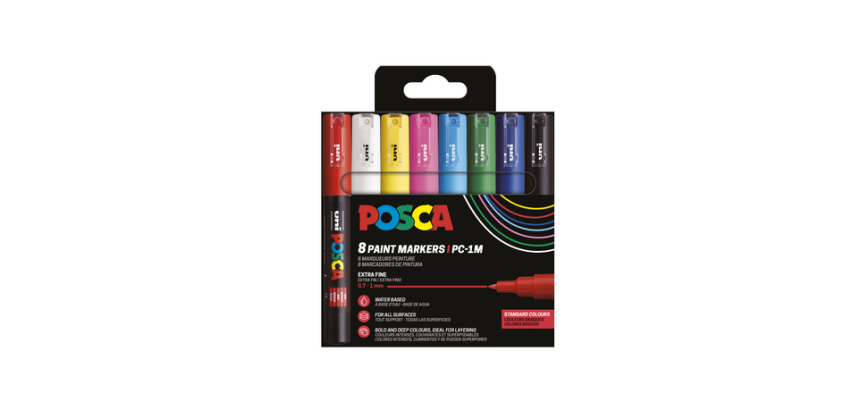 Posca Paint Marker PC1MC Extra Fine Assorted Set of 8 Pieces
