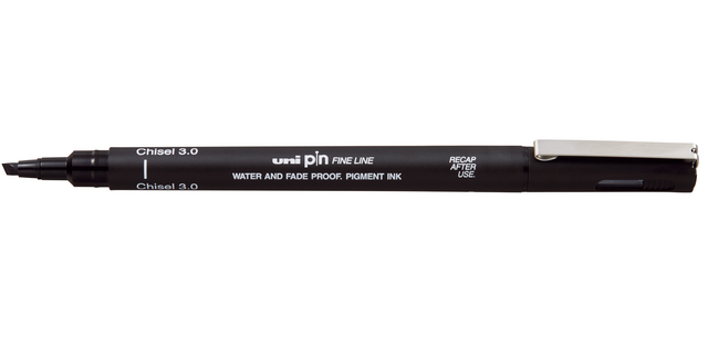 Fineliner Uni-Ball Pin biseau 3mm noir