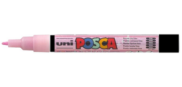 Marqueur peinture Posca PC3M Fin rose pailleté