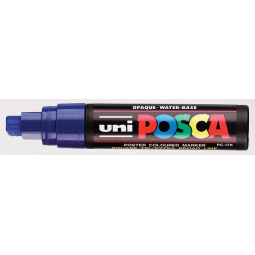 White paint marker with pigment and water-based extra-large nib PC17K BL