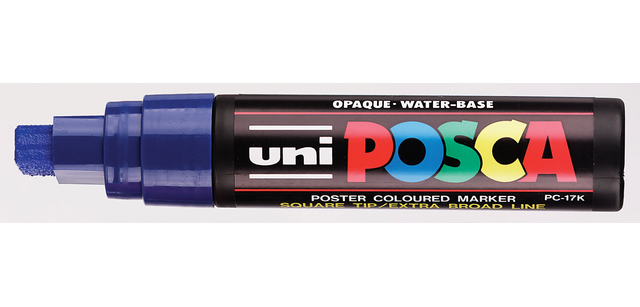 White paint marker with pigment and water-based extra-large nib PC17K BL
