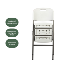 BRASQ FC200 white-stainless steel folding chair