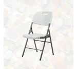 BRASQ FC200 white-stainless steel folding chair
