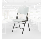 BRASQ FC200 white-stainless steel folding chair