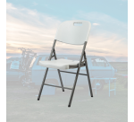 BRASQ FC200 white-stainless steel folding chair