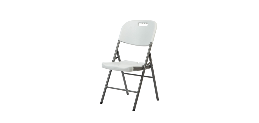 BRASQ FC200 white-stainless steel folding chair