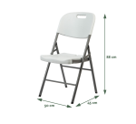 BRASQ FC200 white-stainless steel folding chair