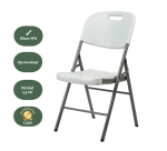BRASQ FC200 white-stainless steel folding chair