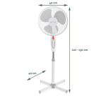 Ventilateur sur pied BRASQ F300 Ø 40cm blanc