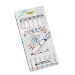 Fineliner Online 2 pointes assorti boîte 6 pièces