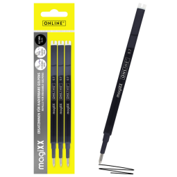 Recharge stylo gel Online Magixx 0,7mm noir blister 3 pièces