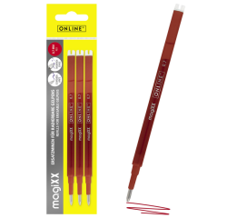 Recharge stylo gel Online Magixx 0,7mm rouge blister 3 pièces