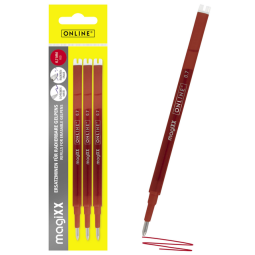 Recharge stylo gel Online Magixx 0,7mm rouge blister 3 pièces