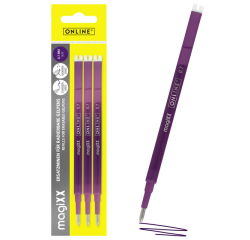 Recharge stylo gel Online MagiXX 0,7mm violet blister 3 pièces