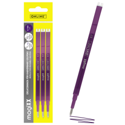 Recharge stylo gel Online MagiXX 0,7mm violet blister 3 pièces