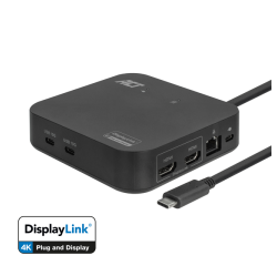 ACT AC7150 station d'accueil Avec fil USB 3.2 Gen 2 (3.1 Gen 2) Type-C Noir