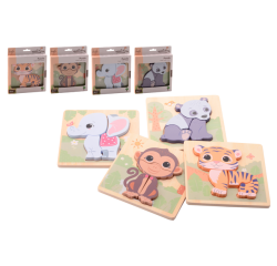 Jouéco The Wildies Family puzzel 4 ass