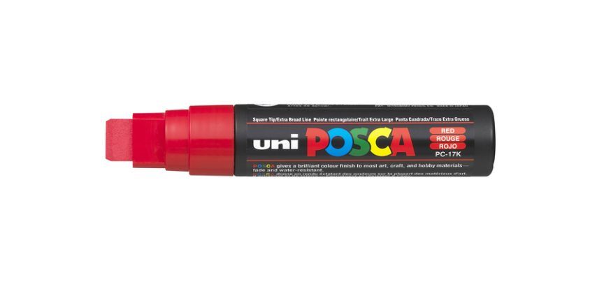 Paintmarker Uni POSCA PC17K extra breed rechthoek rood
