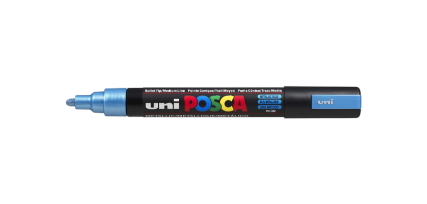 Posca PC5M Medium Metal Blue Paint Marker