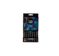 Kleurpotloden Posca assorti set à 6 stuks