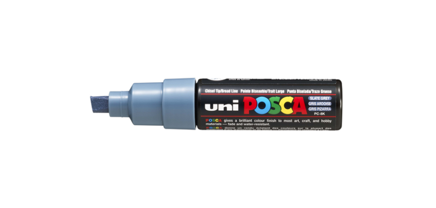Marqueur peinture Posca PC8K Large biseau gris ardoise