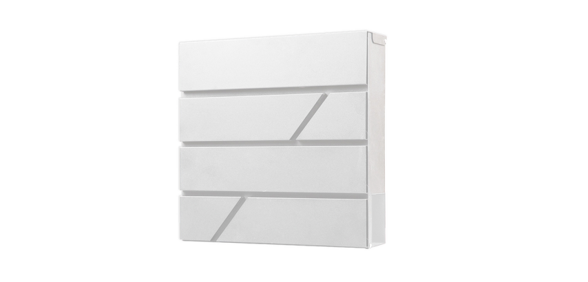 BRASQ PB200 Deluxe Wall-Mounted Mailbox White