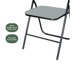 Chaise pliante BRASQ FC100 gris-noir