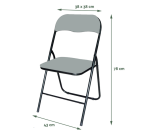 Chaise pliante BRASQ FC100 gris-noir