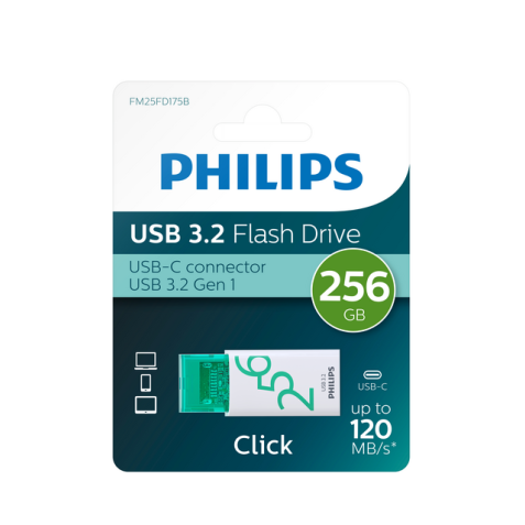 USB Stick Philips Click USB-C 256GB Spring Green