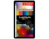 Crayon craie pastel STABILO CarbOthello assorti boîte 12 pièces