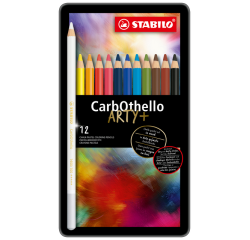 Crayon craie pastel STABILO CarbOthello assorti boîte 12 pièces
