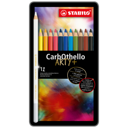 Crayon craie pastel STABILO CarbOthello assorti boîte 12 pièces